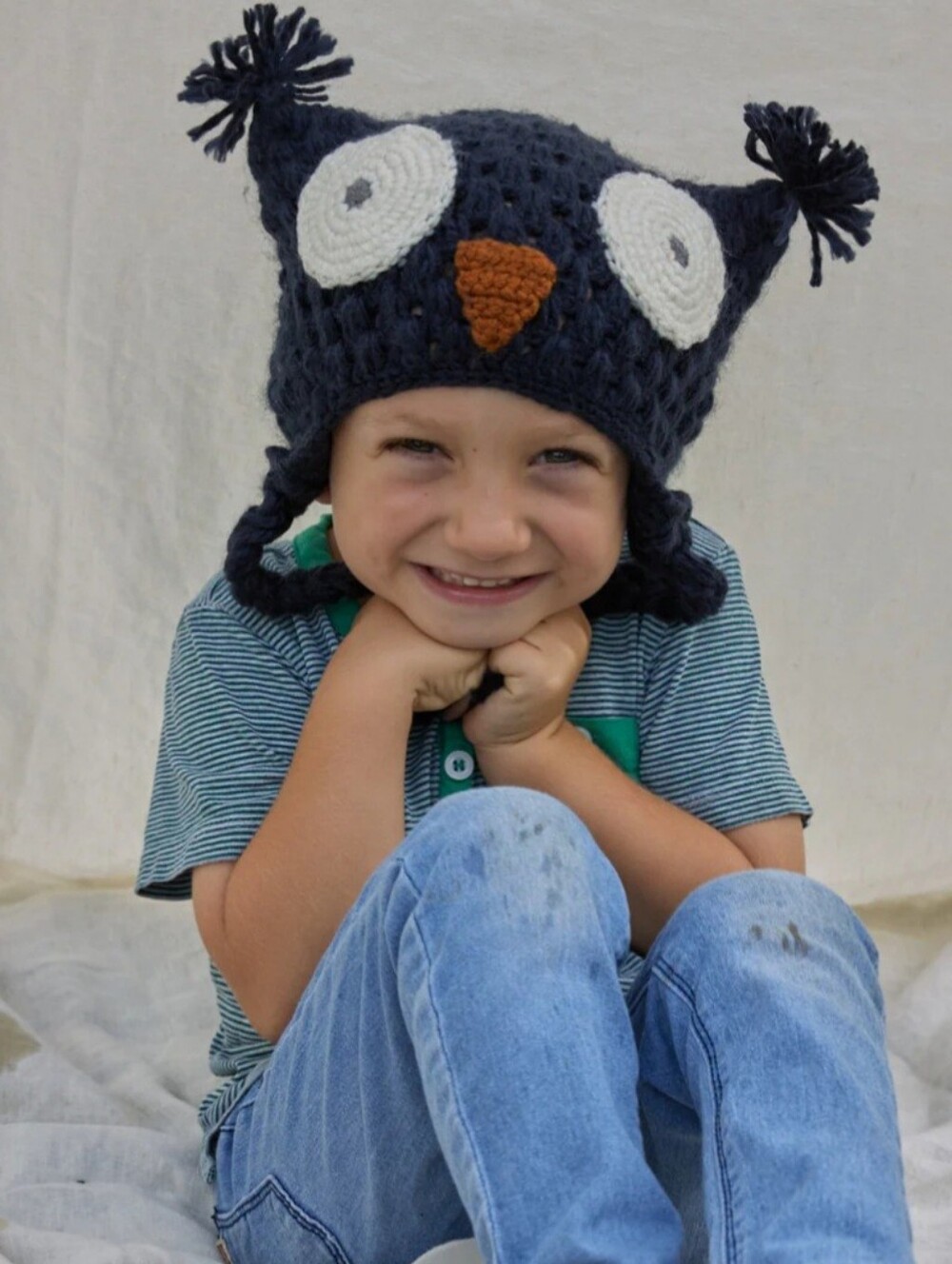 NEW KROCHET KIDS OWL TODDLER HAT INFANT WINTER COZY "HOOT" UNISEX
